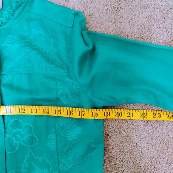 Chico's Green Embroidered Jacket - Picture 7 of 9